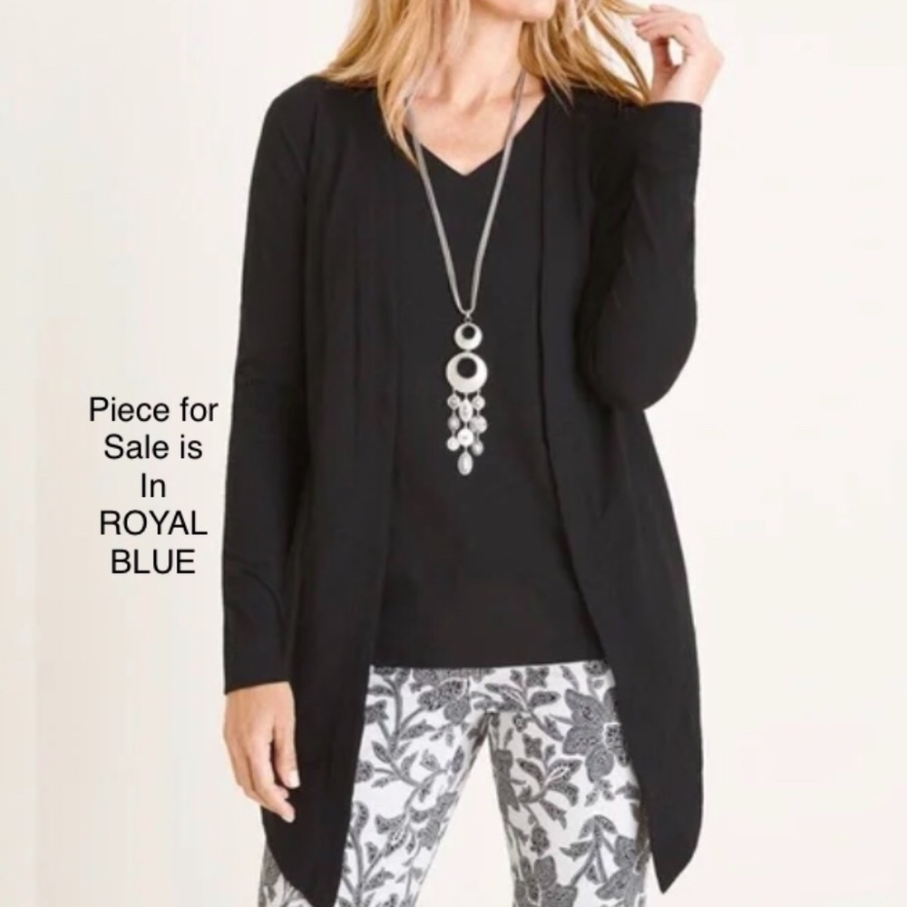 Chico’s The Ultimate Tee open front Cardigan. ROYAL BLUE. Chico’s 3 = XL